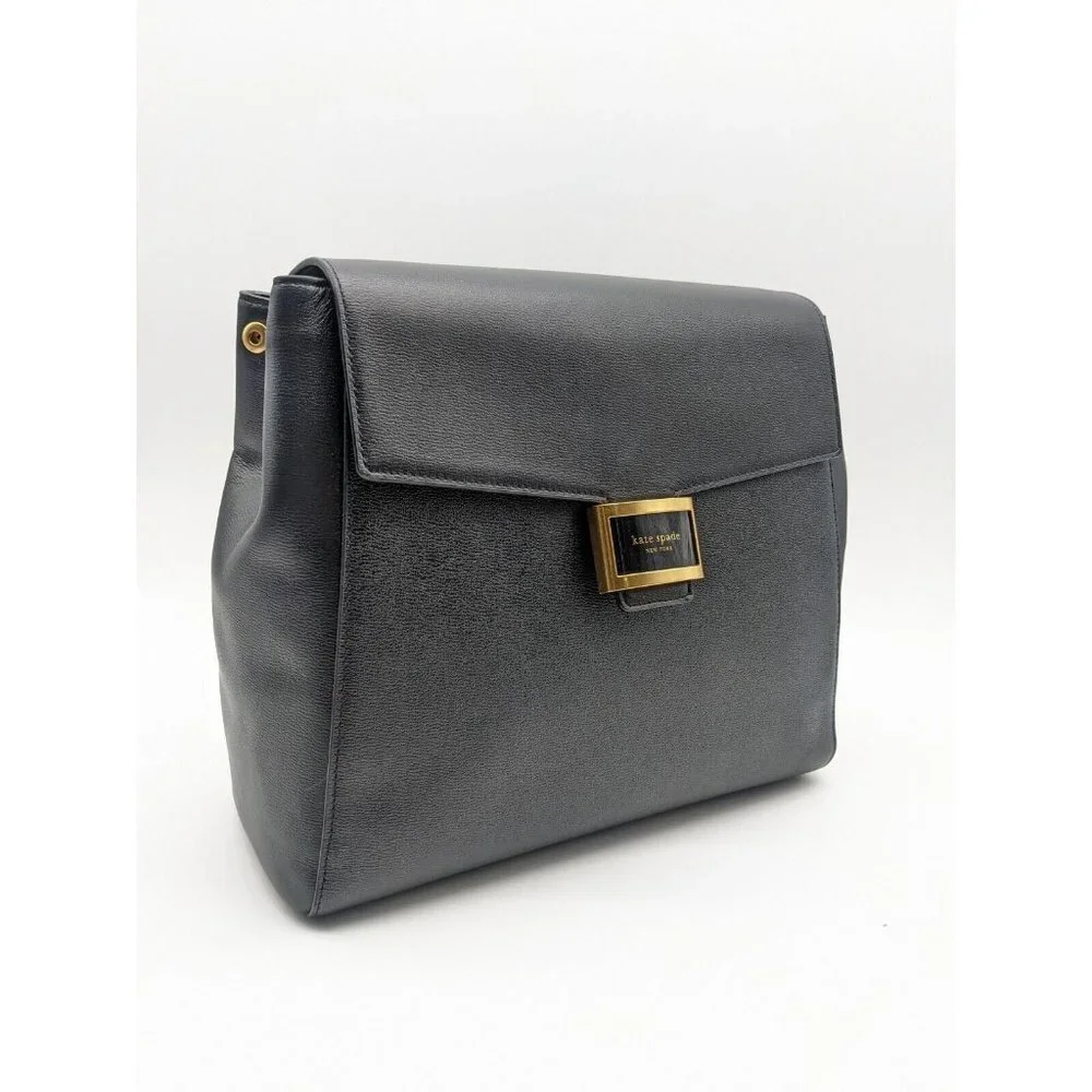 KATE SPADE NY Katy textured leather medium  backpack- BLACK